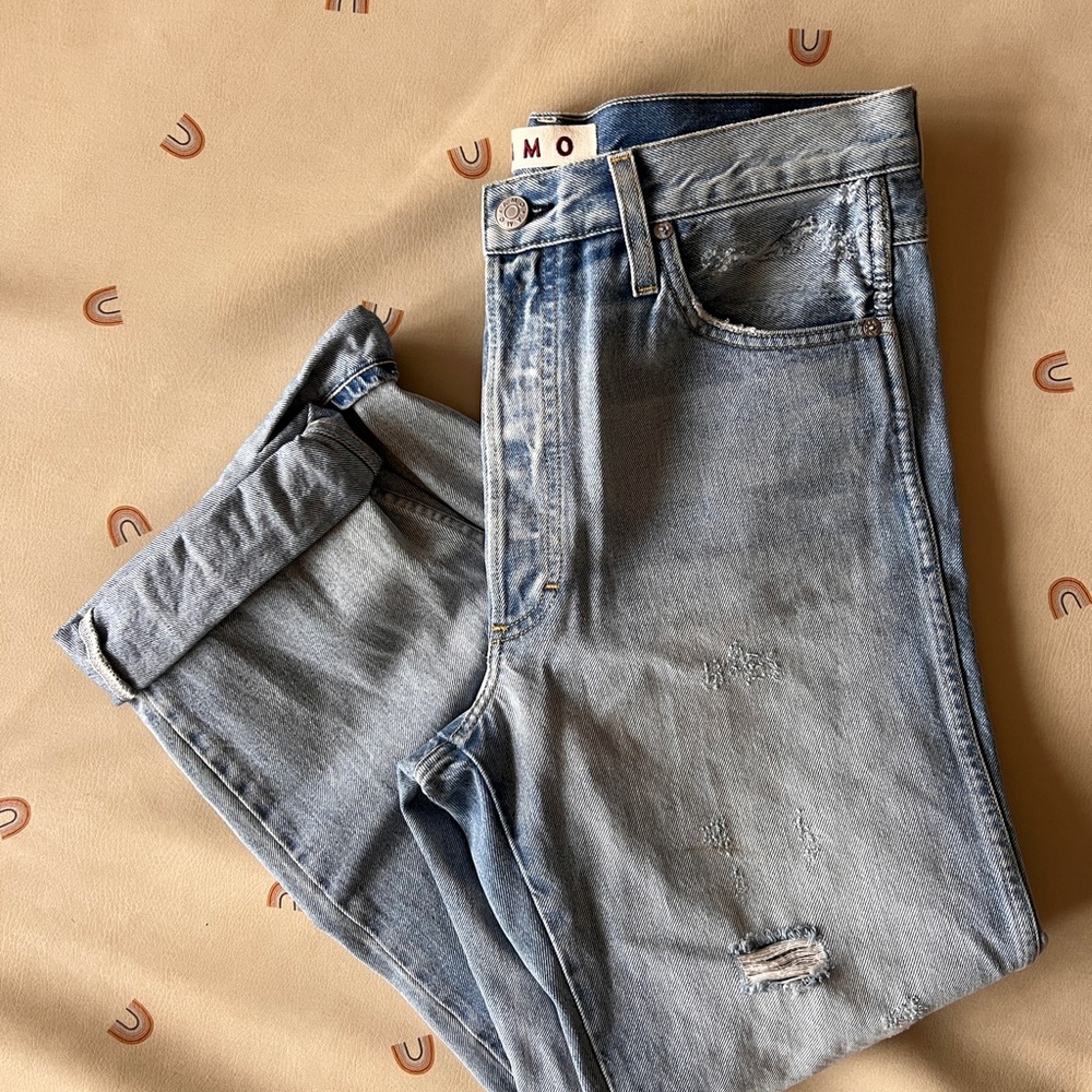 AMO Women's Light Blue High Rise Jeans